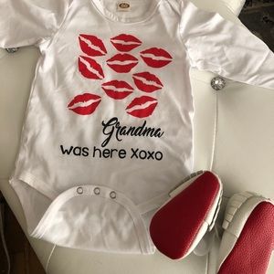 Grandma 💋 Onesie outfit baby red bottoms shoes